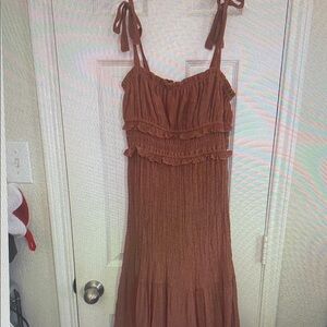 Elegant Brown Sleeveless Dress